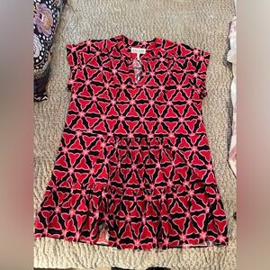 Saloni Dree Tiered Butterfly Print Cotton Mini Dress